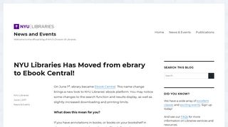 NYU Libraries Has Moved from ebrary to Ebook Central! – News and ...