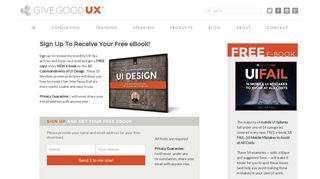 Sign Up To Receive Your Free eBook! | Give Good UX | Joe Natoli