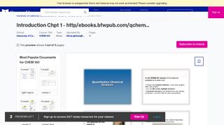Introduction Chpt 1 - http/ebooks.bfwpub.com/qchem Quantitative ...