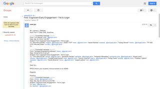 Fwd: Cognizant Early Engagement - Yet to Login - Google Groups