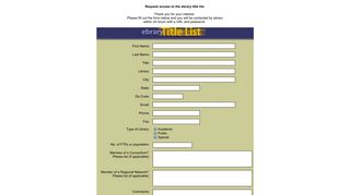 ebrary: Title List Registration