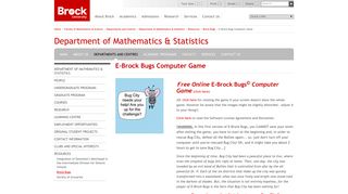 E-Brock Bugs Computer Game | Brock University