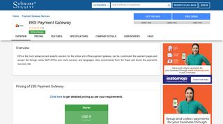 EBS Payment Gateway - Reviews, Pricing, Free Demo and Alternatives