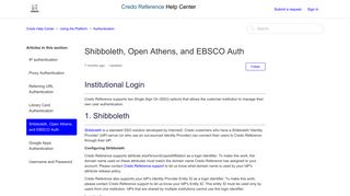 Shibboleth, Open Athens, and EBSCO Auth – Credo Help Center