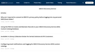 EBSCO Discovery Service Support Center