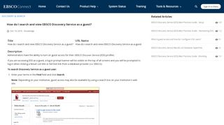 How do I search and view EBSCO Discovery Service as a guest? - Help