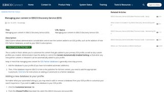 Managing your content in EBSCO Discovery Service (EDS) - Help