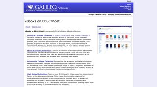 eBooks on EBSCOhost - Galileo.usg.edu - University System of ...