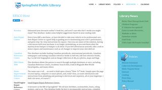 Springfield Public Library EBSCO Host