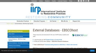 External Databases - EBSCOhost | Library