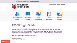 EBSCO Login Guide | The Online Library