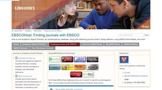 Finding journals with EBSCO - EBSCOHost - LibGuides at Bethel ...