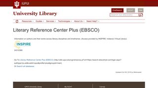 Literary Reference Center Plus (EBSCO) | University Library