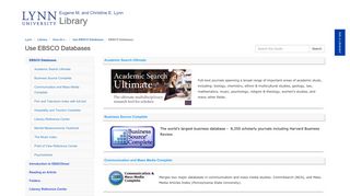Literary Reference Center - Use EBSCO Databases - Library at Lynn ...