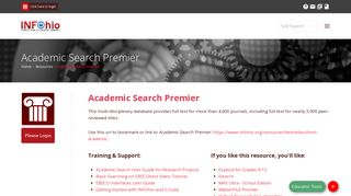 Academic Search Premier - INFOhio