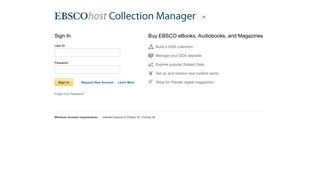EBSCOhost Collection Manager login