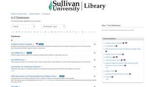 A-Z Databases - Research Guides at Sullivan University