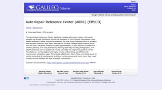 Auto Repair Reference Center (ARRC) (EBSCO) - Galileo.usg.edu