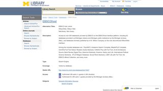 EBSCOhost | U-M Library