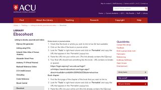 Ebscohost - Library - ACU Library