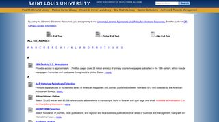 Database - SLU Libraries Database Search