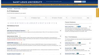 AZ Databases - Research Guides - Saint Louis University