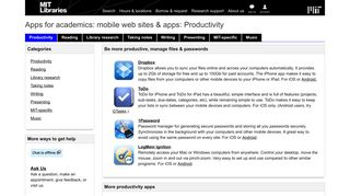 Library research - Apps for academics: mobile web sites & apps ...