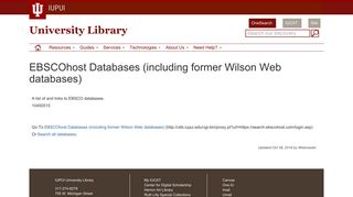 EBSCOhost Databases (including former Wilson Web databases ...