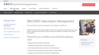 EBSCONET | Subscription Management | EBSCO