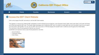 EBT Access Web Client - CA.gov