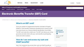 EBT - Office of Temporary and Disability Assistance - NY.gov