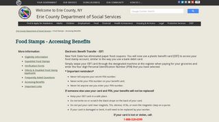 Food Stamps - Accessing Benefits | Erie County Department of Social ...