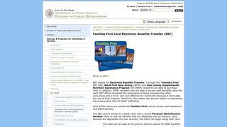 Families First Card Electronic Benefits Transfer (EBT)