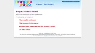 Login Errors: Leaders - eBudde - Little Brownie Bakers
