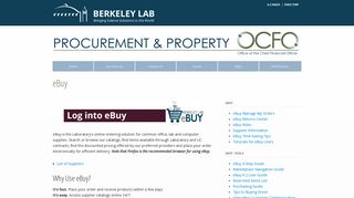 eBuy - Procurement & Property - Berkeley Lab