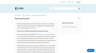 Receiving Payments – Ebyline Support