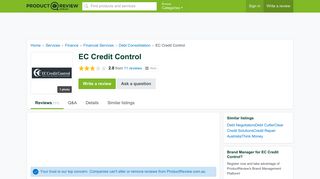 EC Credit Control Reviews - ProductReview.com.au