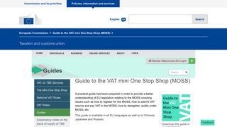 Guide to the VAT mini One Stop Shop (MOSS) | Taxation and customs ...