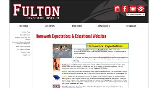 Homework Expectations & Educational Websites - Fulton City ...