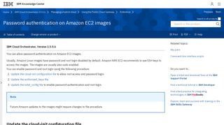 Password authentication on Amazon EC2 images - IBM