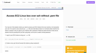 Access EC2 Linux box over ssh without .pem file (Example) - Coderwall