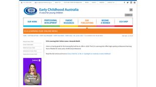 ECA Learning Hub: Online menu - Early Childhood Australia
