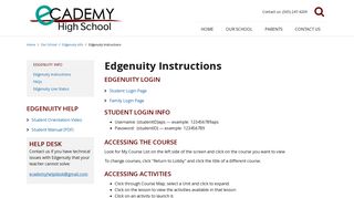 Edgenuity Instructions - eCADEMY Magnet School - School Loop