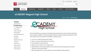 eCADEMY Magnet — Albuquerque Public Schools
