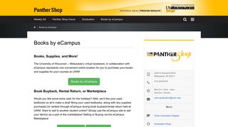 Books by eCampus | Panther Shop - UWM