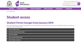 Student access | South Metropolitan TAFE