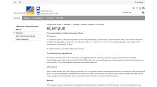 eCampus - Hochschulrechenzentrum - Uni Bonn