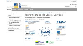 Your Uni-ID and the Central Services — Hochschulrechenzentrum