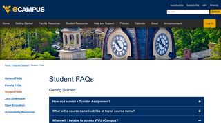 Student FAQs - WVU eCampus Information