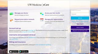 UW Medicine eCare - Login Recovery Page